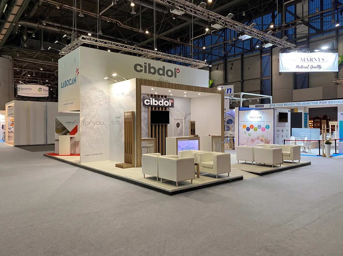 The Cibdol stand at an international trade fair