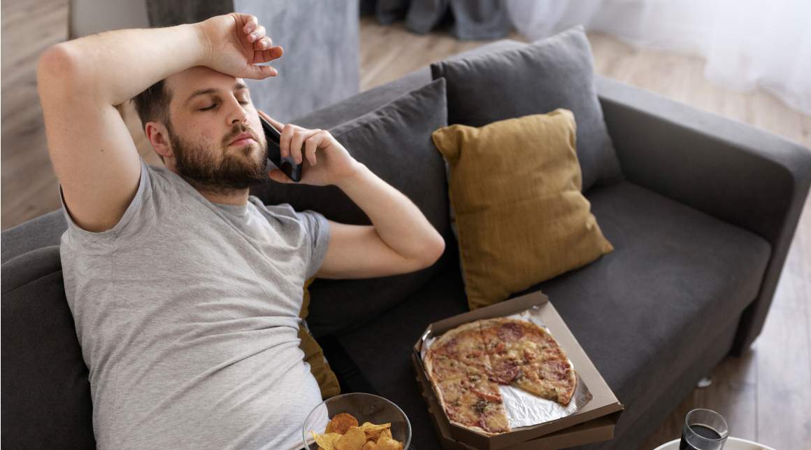 Schläfrig nach dem Essen